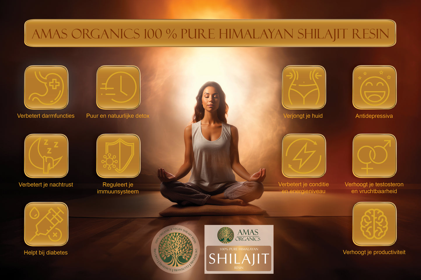 AMAS ORGANICS | 100% PURE HIMALAYAN SHILAJIT RESIN | ORGANIC AND VEGAN