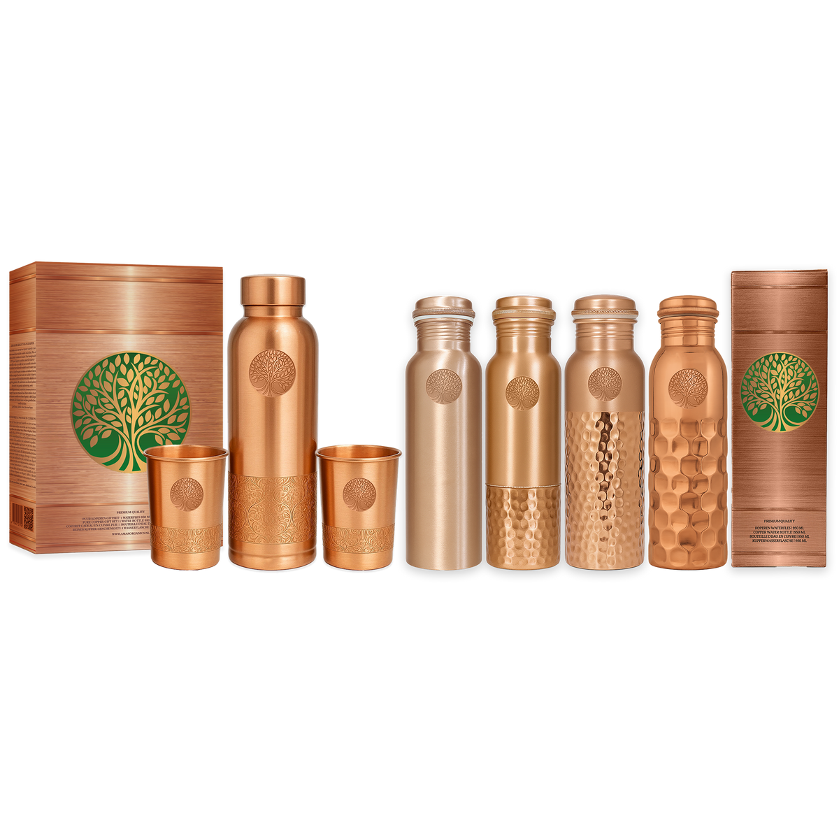 Koperen Waterfles Plain - 950 ml