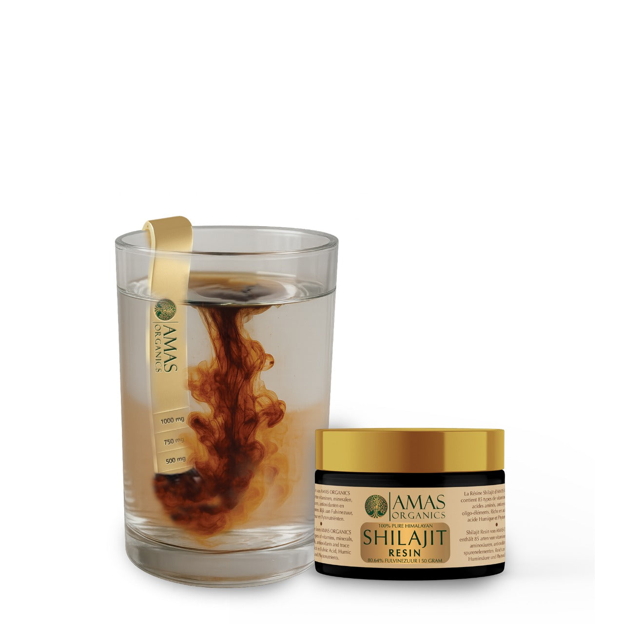 AMAS ORGANICS | 100% PURE HIMALAYAN SHILAJIT RESIN | 80,64 FULVINEZUUR | 50 G