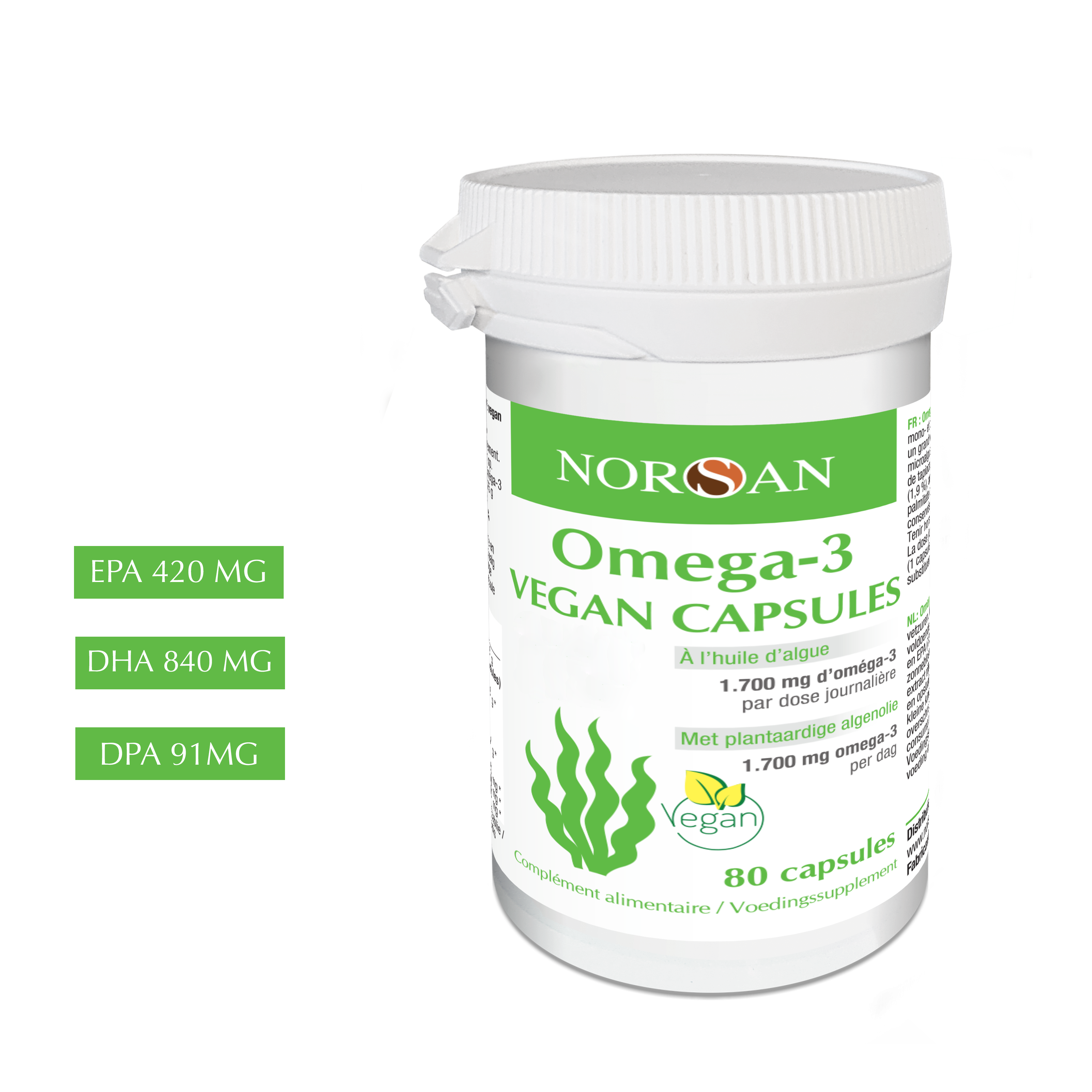 NORSAN | OMEGA-3 VEGAN CAPSULES | 80 CAPSULES