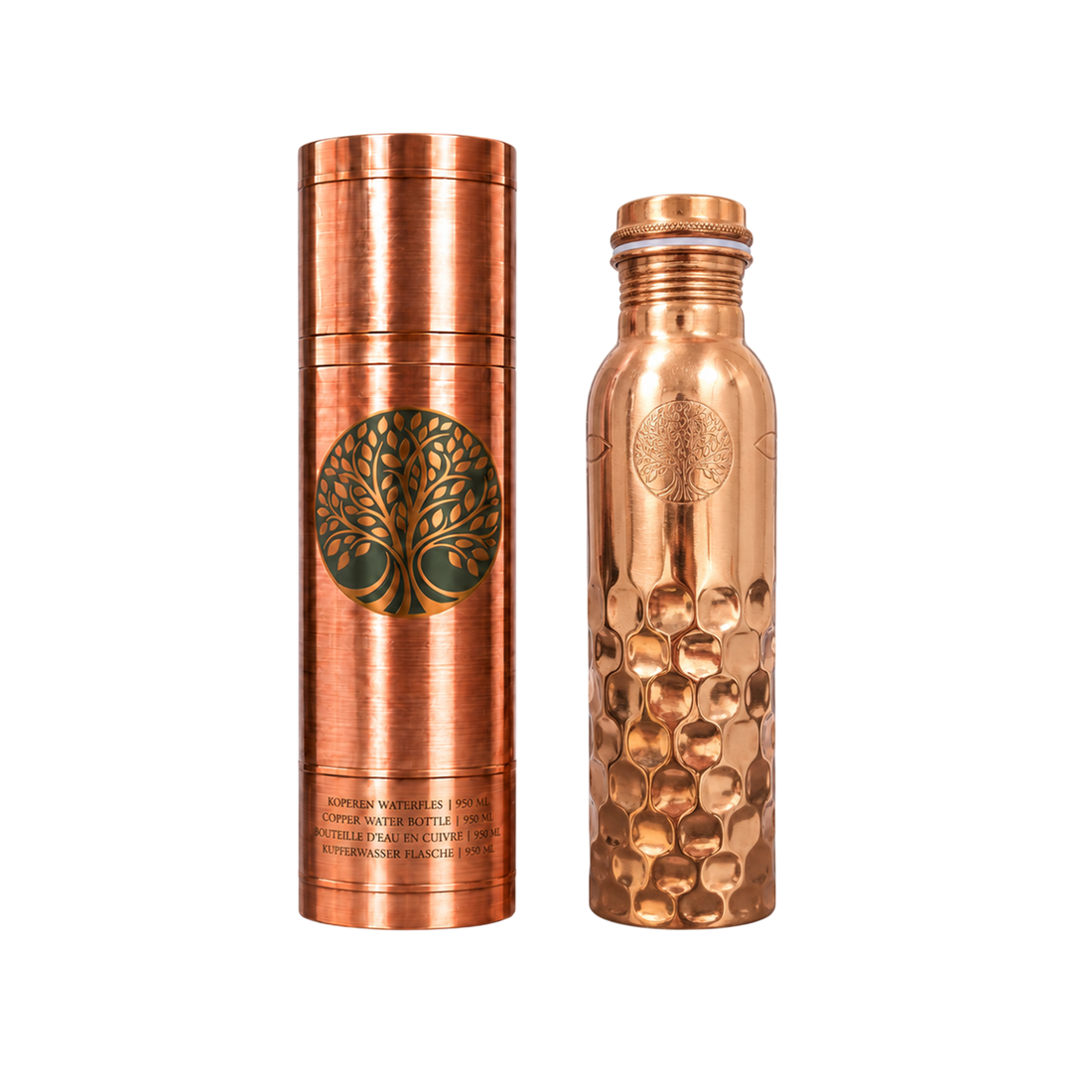 Koperen Waterfles Diamonds - 950 ml