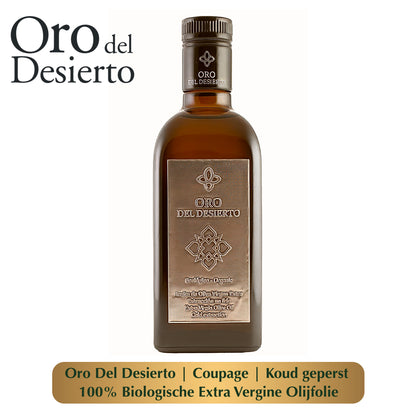 Oro Del Desierto | Coupage | 100% Biologische Extra Vergine Olijfolie | Koud geperst | 500 ML