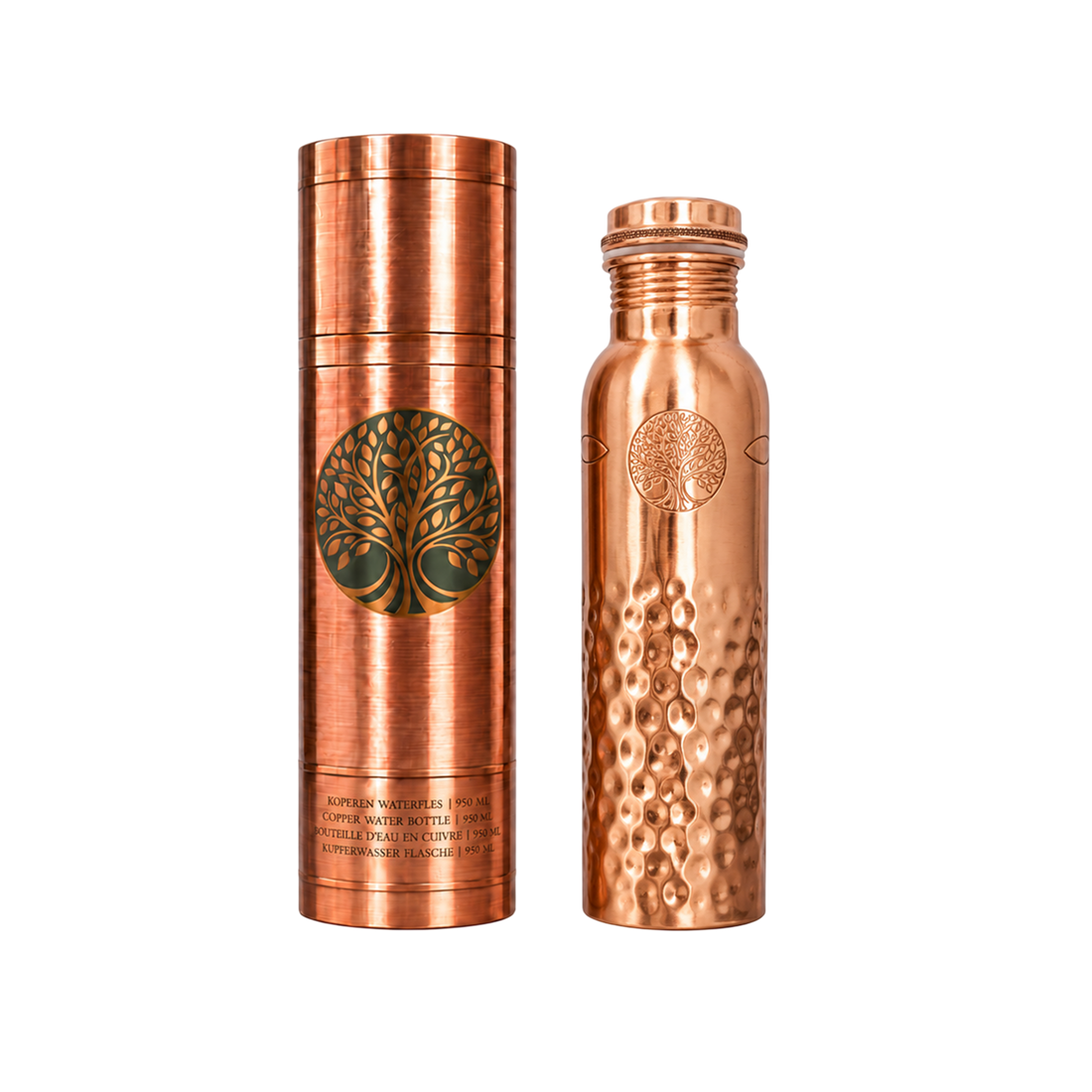 Koperen Waterfles Hammered - 950 ml