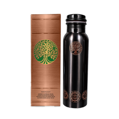AMAS ORGANICS | 100% PUUR KOPEREN WATERFLES MYSTICAL | PREMIUM QUALITY | HANDGEMAAKT EN UNIEK | 950 ML | 350 G