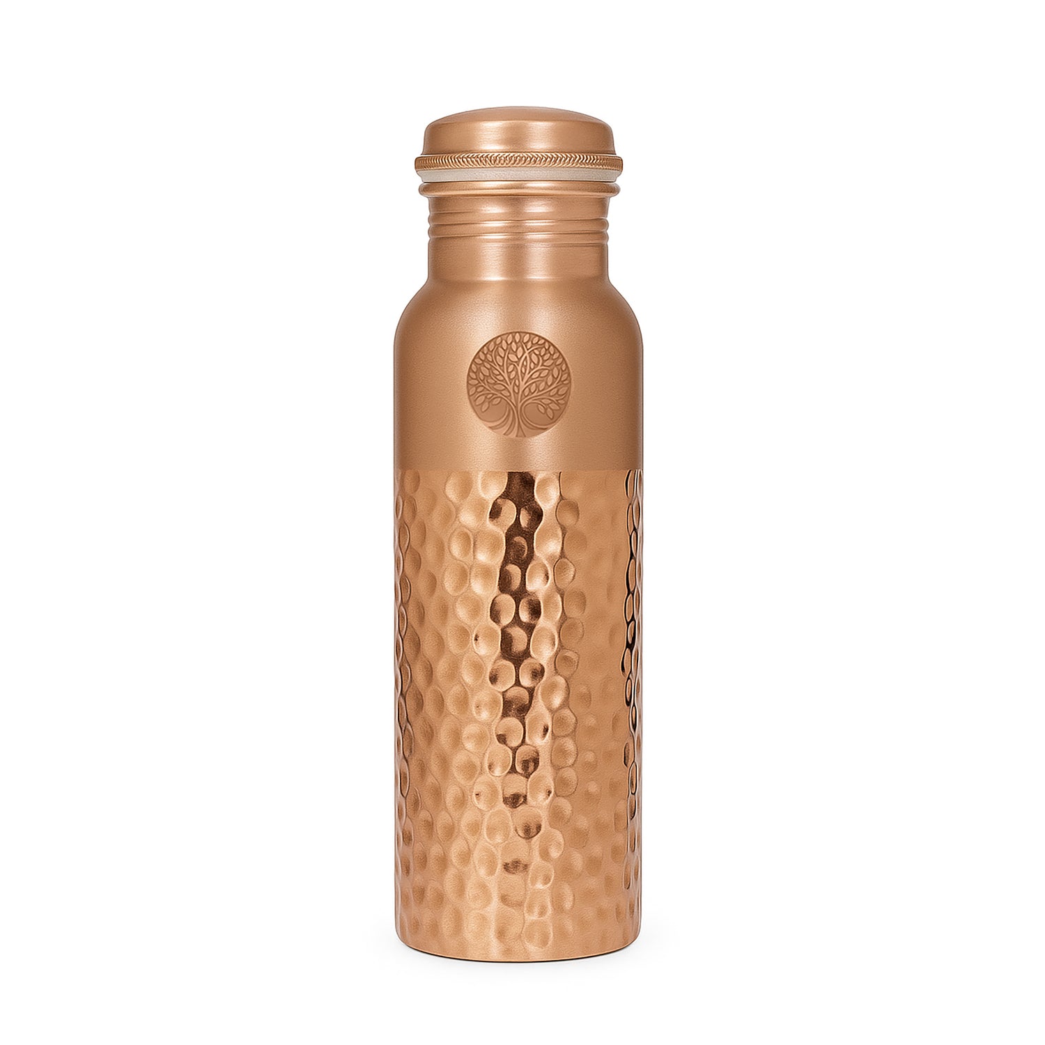 AMAS ORGANICS | 100% PUUR KOPEREN WATERFLES HAMMERED | PREMIUM QUALITY | HANDGEMAAKT EN UNIEK | 950 ML | 350 G