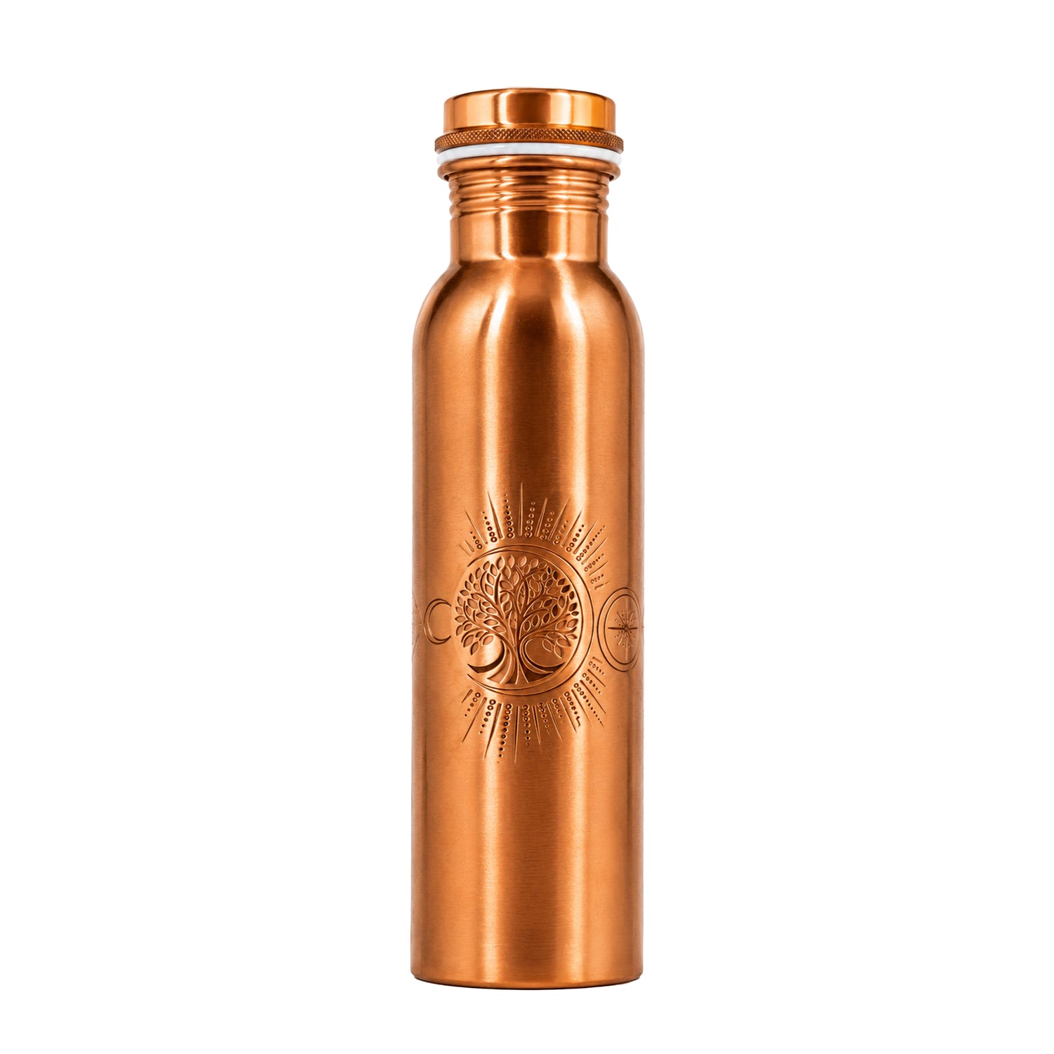 AMAS ORGANICS | 100% PUUR KOPEREN WATERFLES CELESTIALS | PREMIUM QUALITY | HANDGEMAAKT EN UNIEK | 950 ML | 350 G