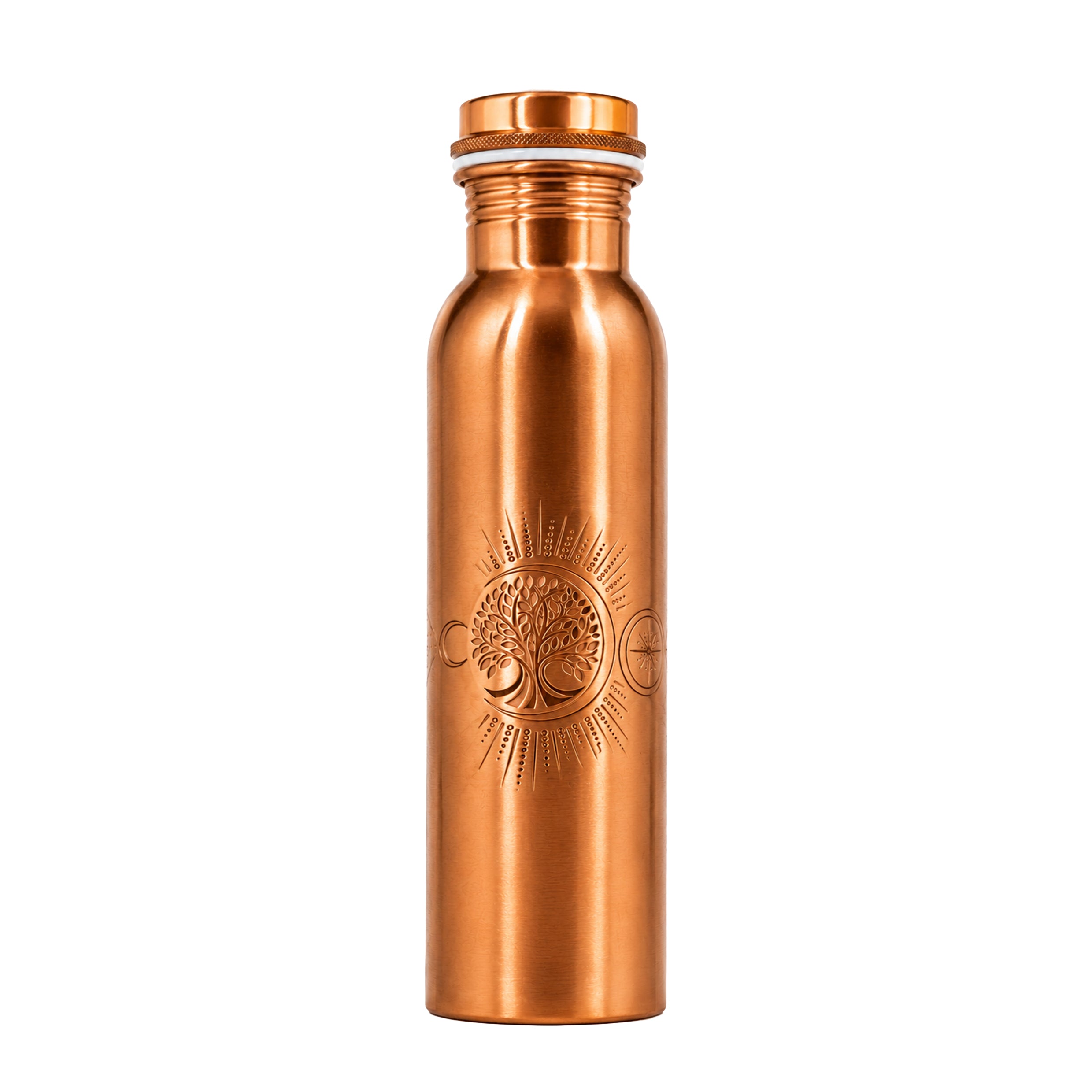 AMAS ORGANICS | 100% PUUR KOPEREN WATERFLES CELESTIALS | PREMIUM QUALITY | HANDGEMAAKT EN UNIEK | 950 ML | 350 G