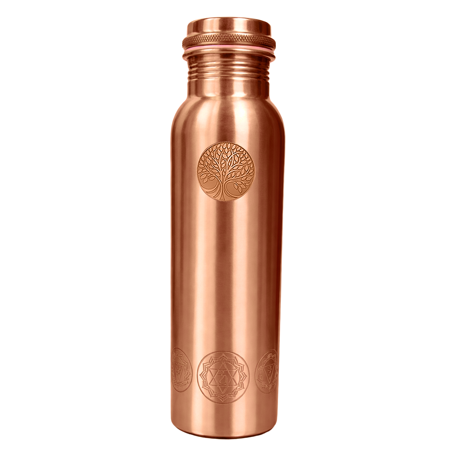 AMAS ORGANICS | 100% PUUR KOPEREN WATERFLES CHAKRA | PREMIUM QUALITY | HANDGEMAAKT EN UNIEK | 950 ML | 350 G