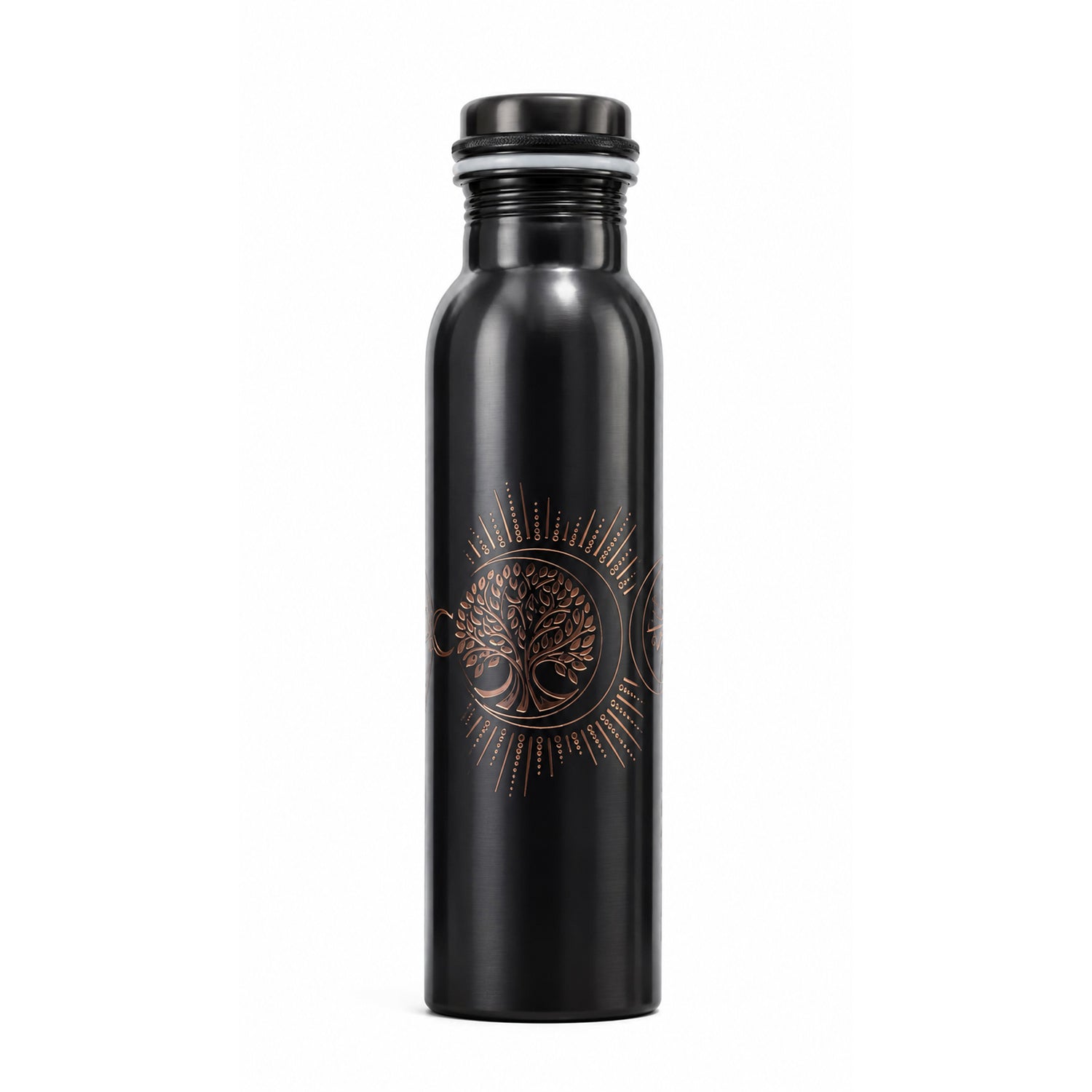 AMAS ORGANICS | 100% PUUR KOPEREN WATERFLES MOONNIGHT | PREMIUM QUALITY | HANDGEMAAKT EN UNIEK | 950 ML | 350 G