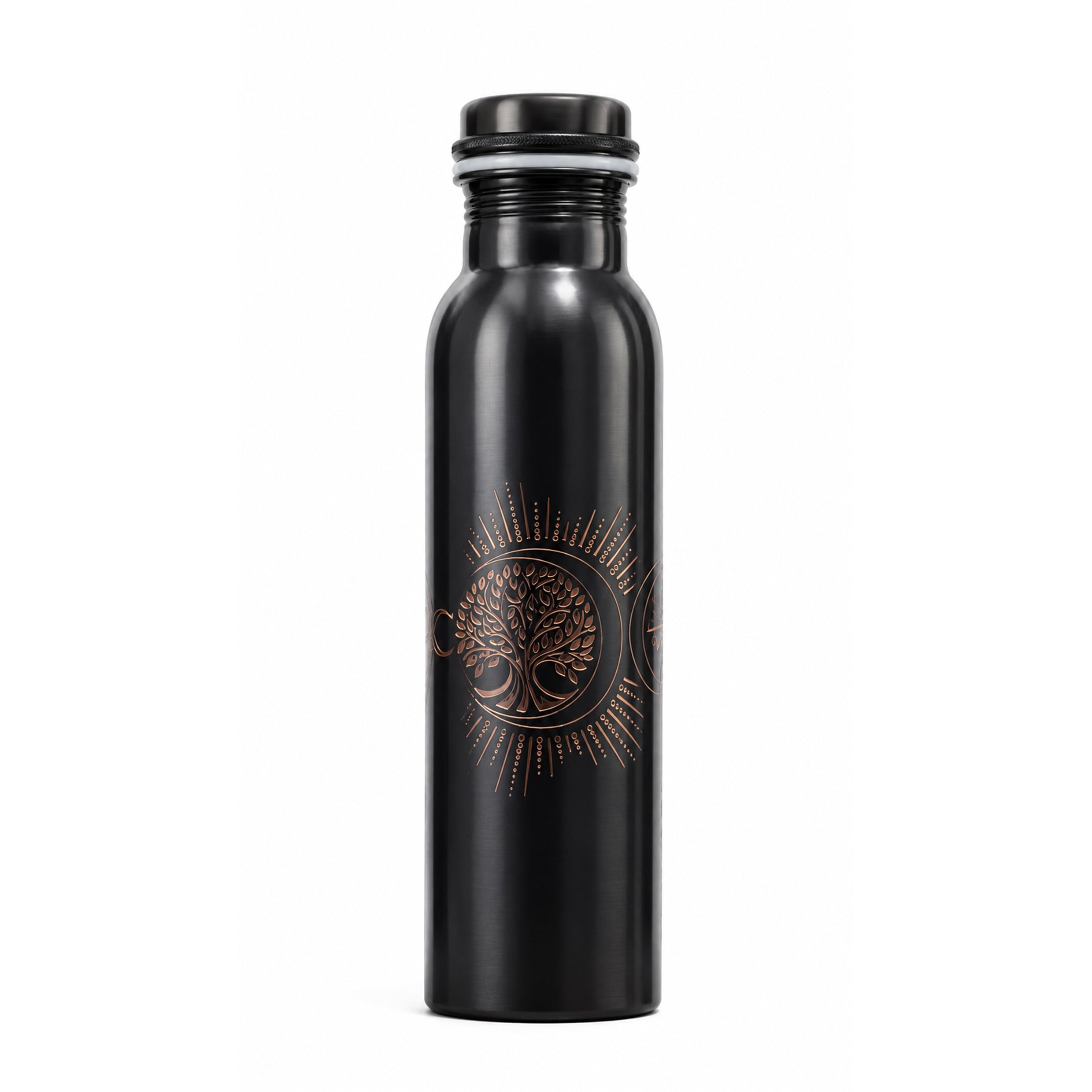 AMAS ORGANICS | 100% PUUR KOPEREN WATERFLES MOONNIGHT | PREMIUM QUALITY | HANDGEMAAKT EN UNIEK | 950 ML | 350 G