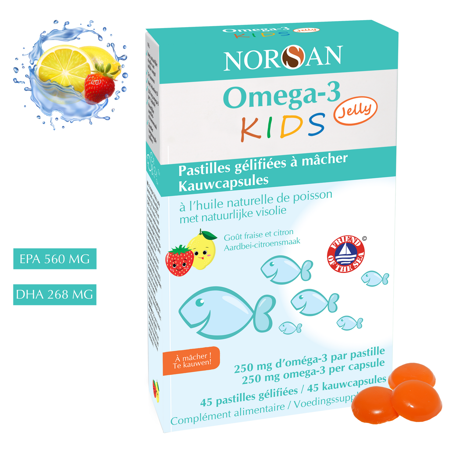 NORSAN | OMEGA-3 KIDS JELLY | 45 KAUWCAPSULES