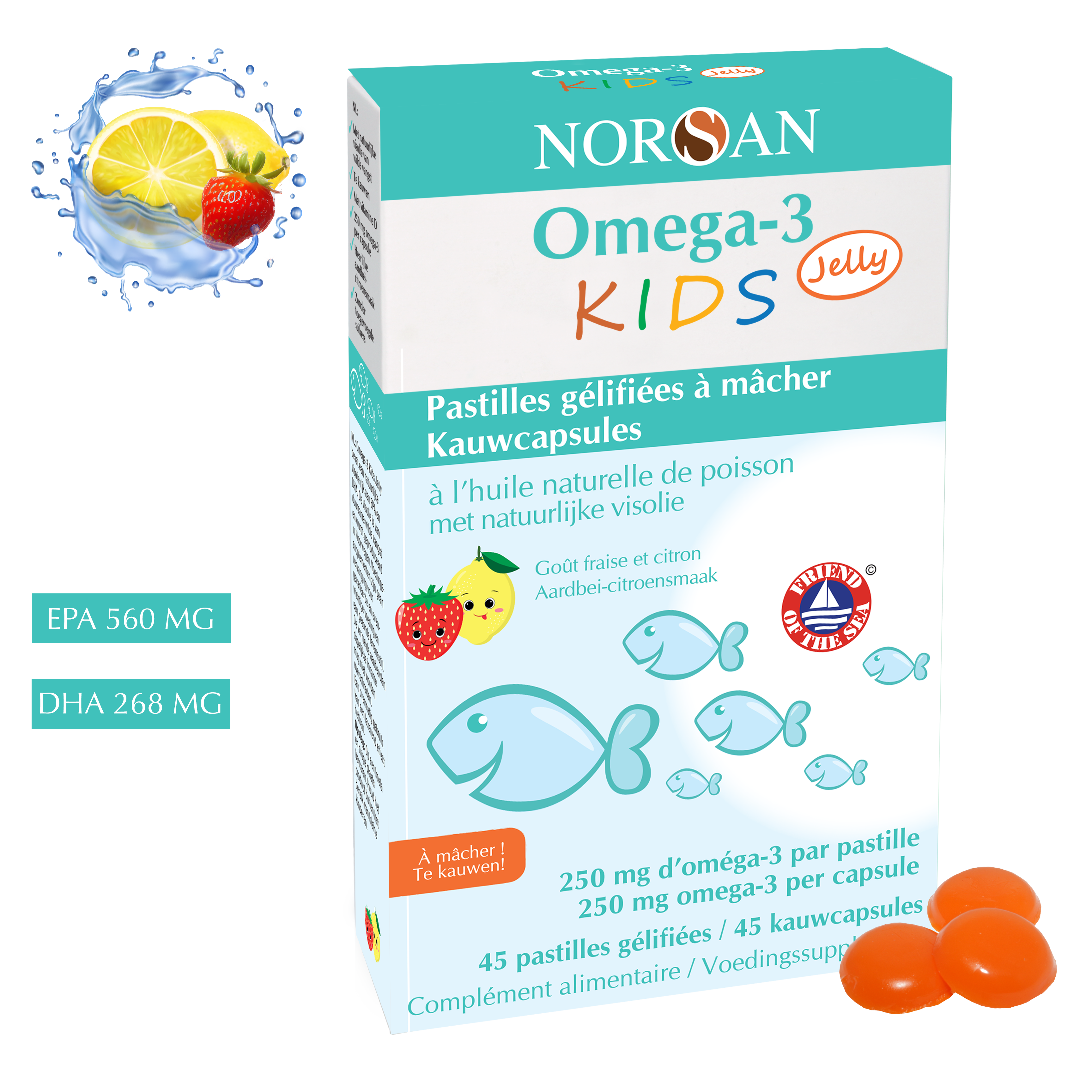 NORSAN | OMEGA-3 KIDS JELLY | 45 KAUWCAPSULES