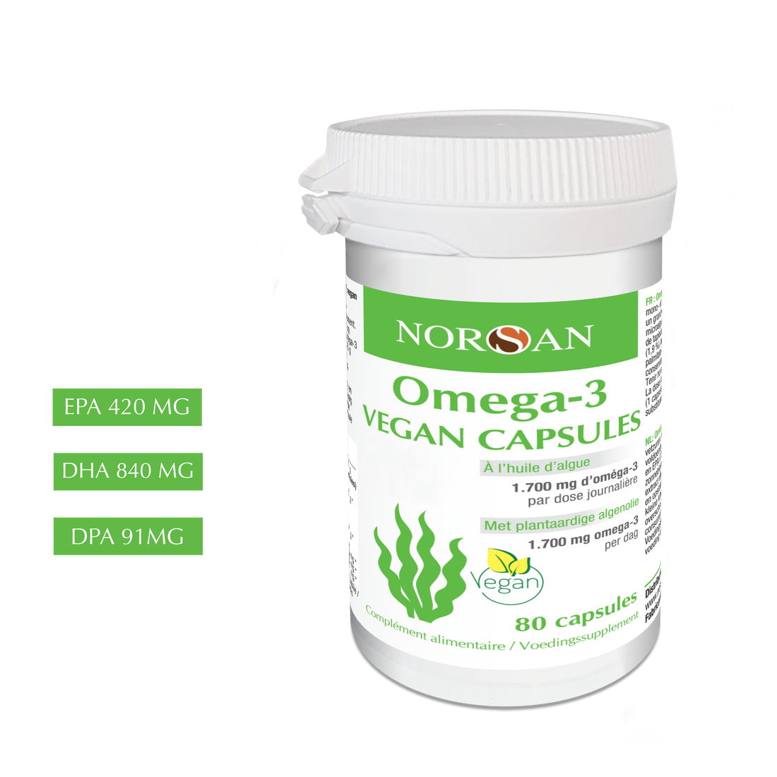 NORSAN | OMEGA-3 VEGAN CAPSULES | 80 CAPSULES