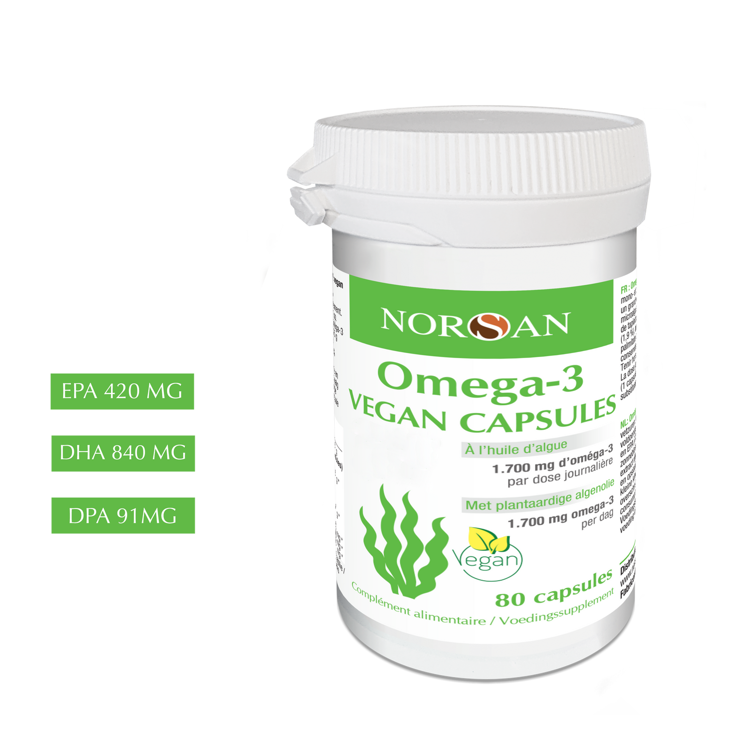 NORSAN | OMEGA-3 VEGAN CAPSULES | 80 CAPSULES