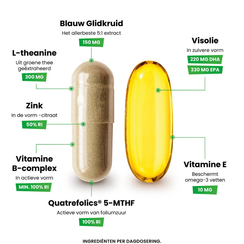 L-theanine, Omega-3 en Glidkruid pakket (LT + O3)