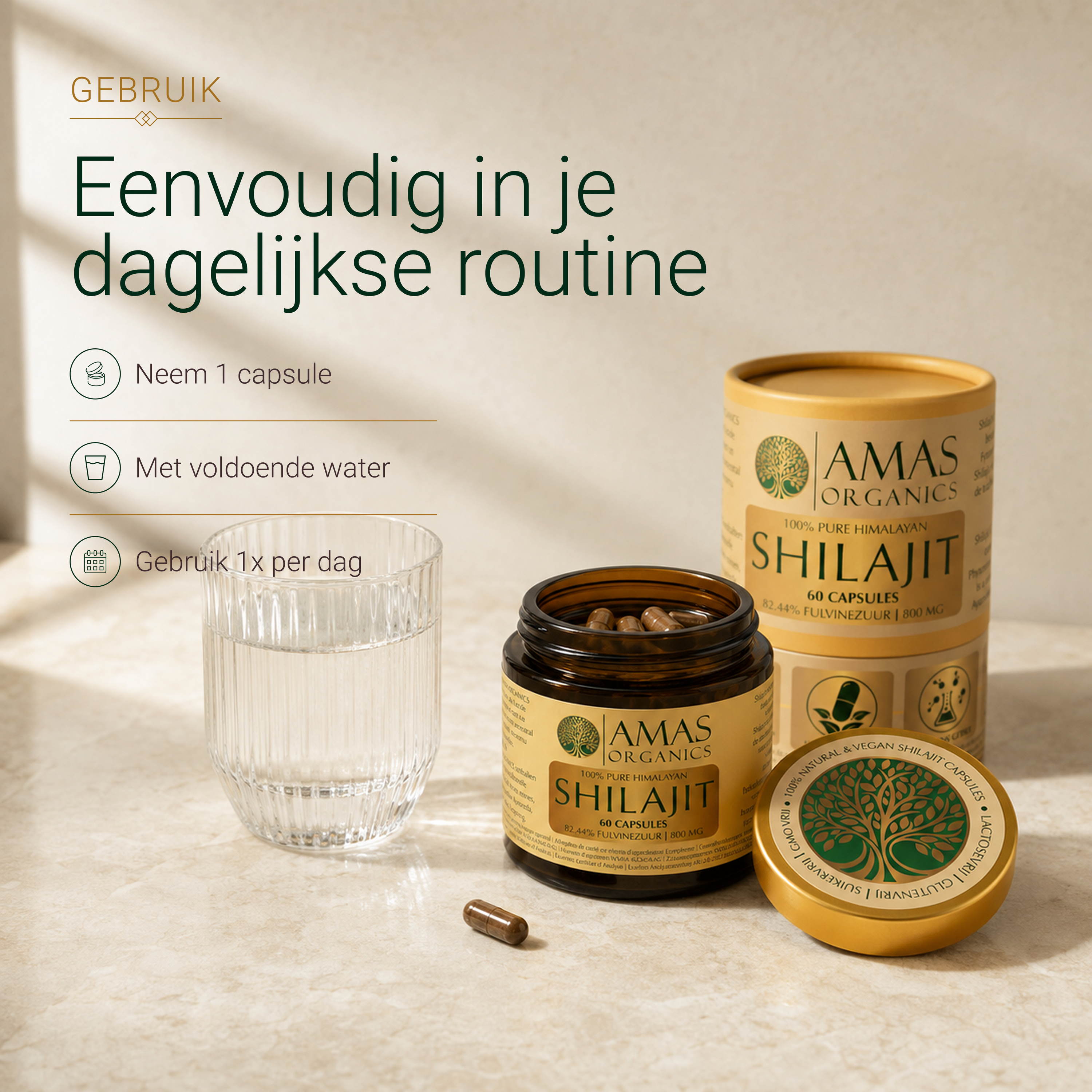 AMAS ORGANICS | CAPSULES DE SHILAJIT HIMALAYEN 100% PURS | BIO ET VÉGÉTALIEN