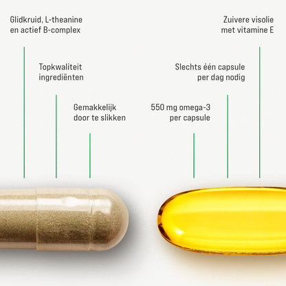 L-theanine, Omega-3 en Glidkruid pakket (LT + O3)