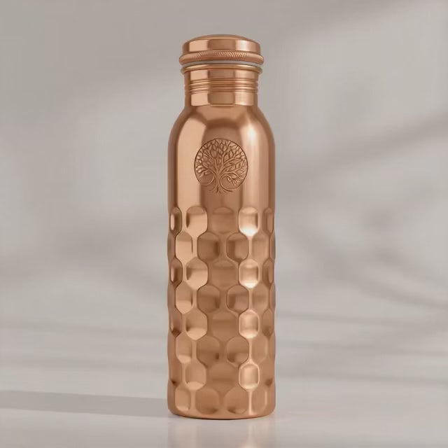 AMAS ORGANICS | 100% PUUR KOPEREN WATERFLES DIAMONDS | PREMIUM QUALITY | HANDGEMAAKT EN UNIEK | 950 ML | 350 G