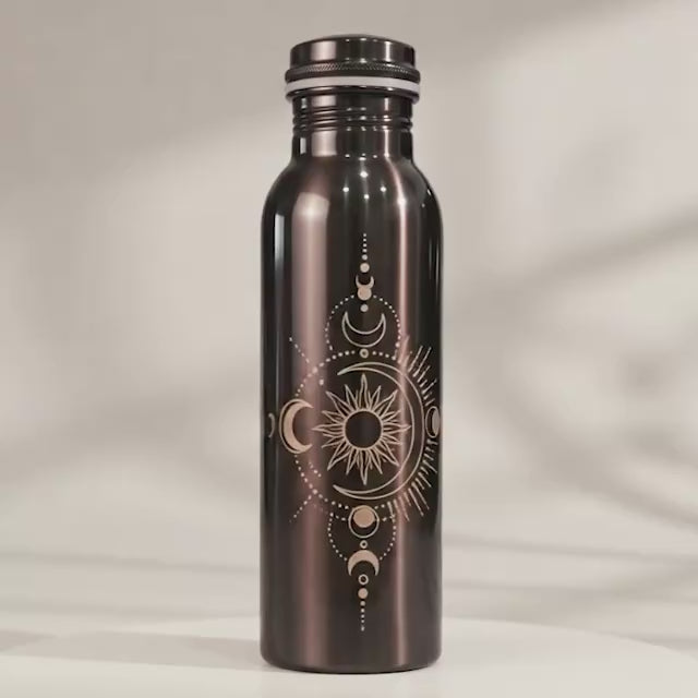 AMAS ORGANICS | 100% PUUR KOPEREN WATERFLES MOONNIGHT | PREMIUM QUALITY | HANDGEMAAKT EN UNIEK | 950 ML | 350 G